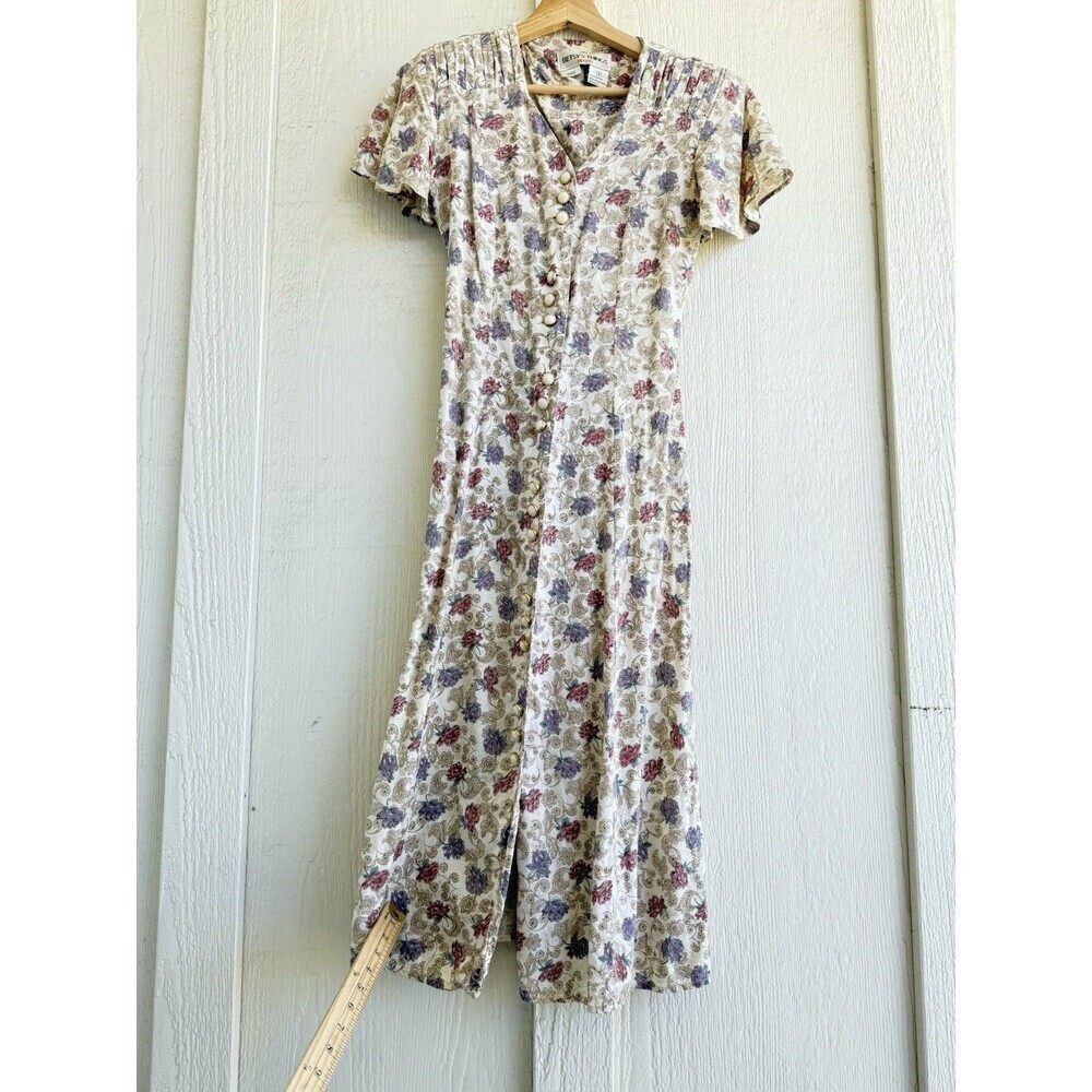 Betsys things petites dress Vintage cottagecore romantic floral short sleeve 4 - Picture 2 of 14